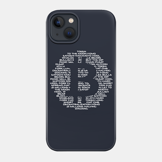 Bitcoin logo with crypto words - Bitcoin Logo - Phone Case