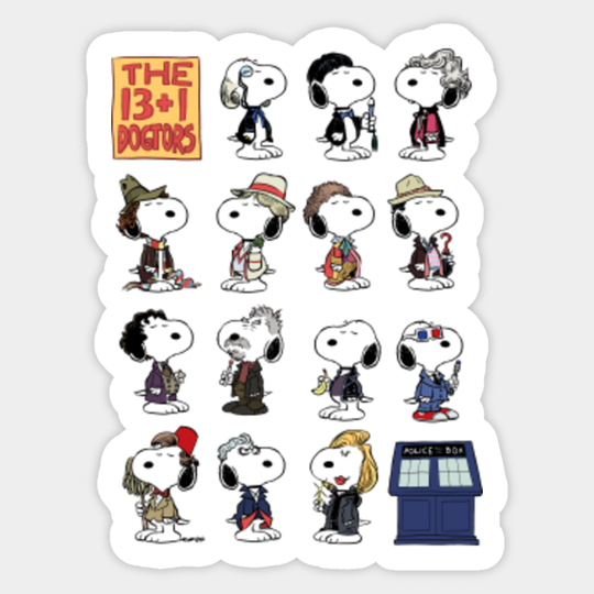 The 13 + 1 Dogtors - Doctor Who - Sticker