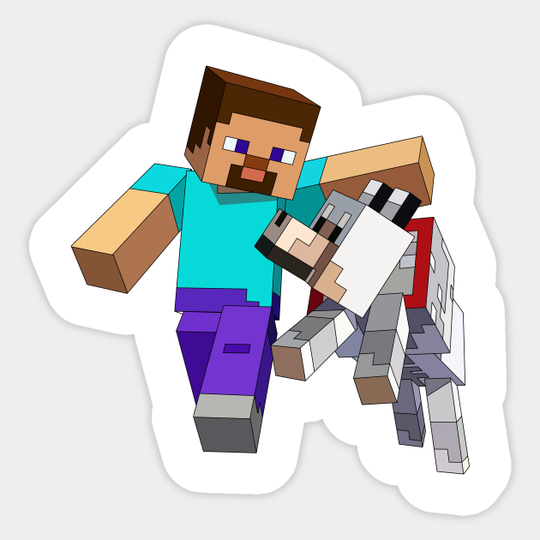 Steve and Dog - Minecraft - Sticker