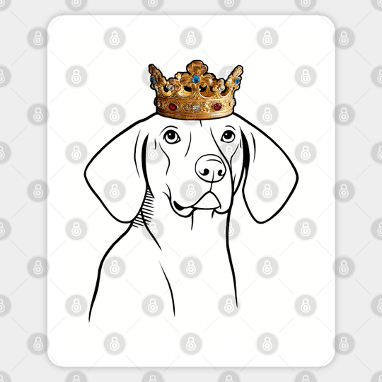 Treeing Walker Coonhound Dog King Queen Wearing Crown - Treeing Walker Coonhound - Sticker