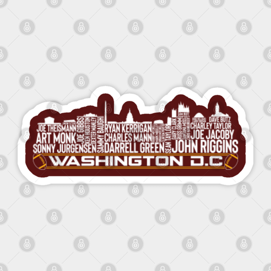 The legends Washington D.C skyline of the Washington football team - Washington Football Skyline - Sticker