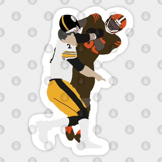 Myles Garrett and Mason Rudolph - Cleveland Browns Dawg Pound - Myles Garrett - Sticker