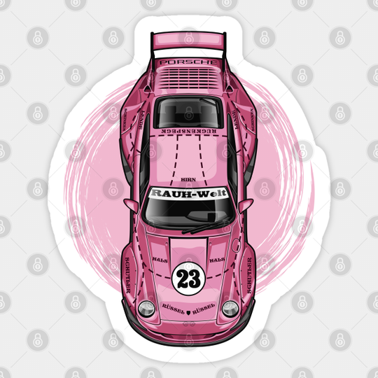 Retro RWB 993 Pink Sopranos - Automotive Apparel German Classic Car - Sticker