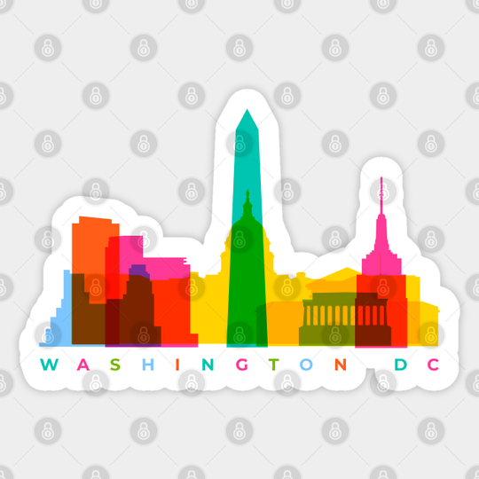 Washington DC Skyline - Washington Dc - Sticker