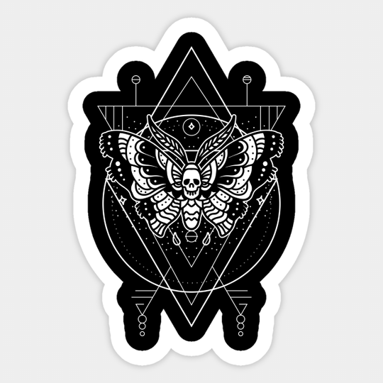Occult Fashion Vintage Moth Skull Goth Occult - Occult - Sticker