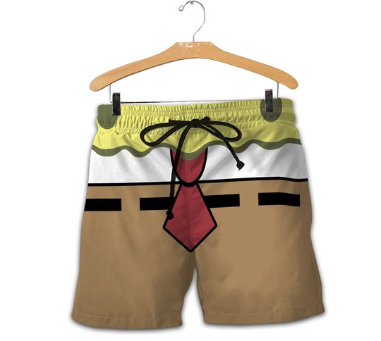 SpongeBob Brown White Yellow Red Summer Tropical Disney Shorts