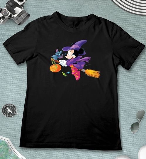 Disney Halloween Minnie Mouse Flying Witch Shirt, Disney Shirt, Disneyland Shirt