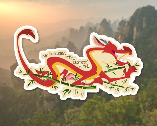 Mulan Mushu Sticker | Disney Mulan Sticker