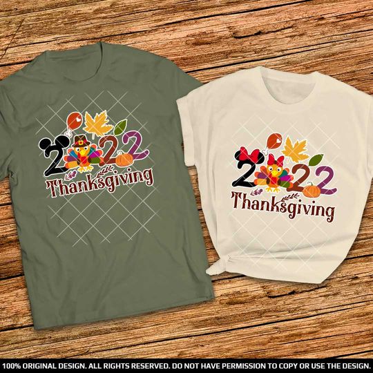 Disney Thanksgiving Couple shirts 2022 Disney World or Disneyland Thanksgiving Couple shirts