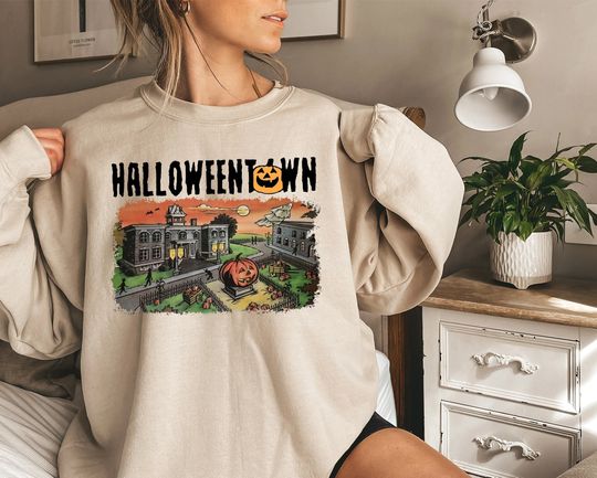 HalloweenTown Sweatshirt, HalloweenTown University Sweatshirt, Halloween Town Chill Sweatshirt, Pumpkin Halloween Sweater, Disney Halloween Sweatshirt