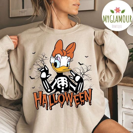 Disney Daisy Skeleton Custume Halloween Sweatshirt