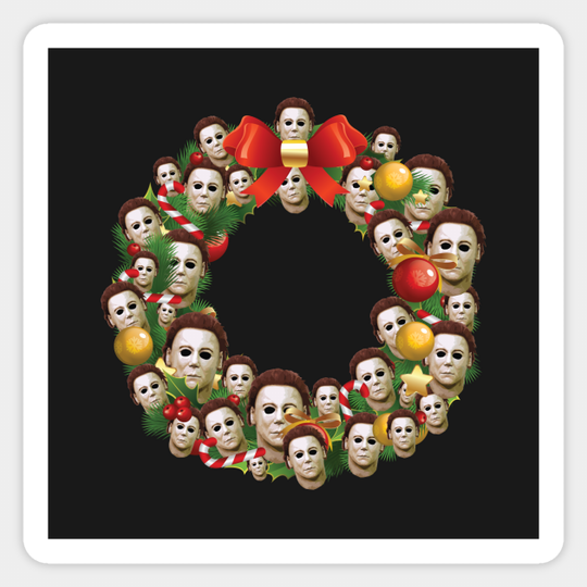 Michael Myers Halloween Multiface Christmas Wreath - Michael Myers - Sticker