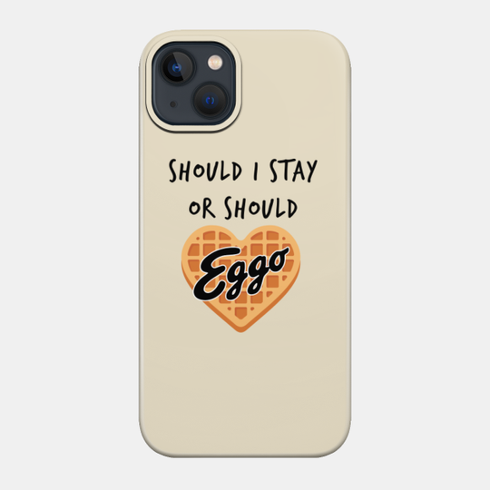 Should I Stay or Should I Go - heart waffle - Stranger Things - Eleven - black text - Eggo parody - Stranger Things - Phone Case