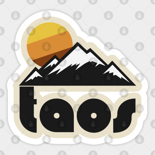 Retro Taos New Mexico ))(( Tourist Souvenir Travel Design - Taos New Mexico - Sticker
