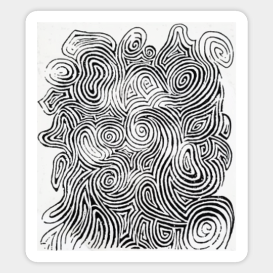 Psychedelic Optical Illusion Patterns - Jerry Garcia Face Zebra Stripes / Swirls - Psychedelic - Sticker