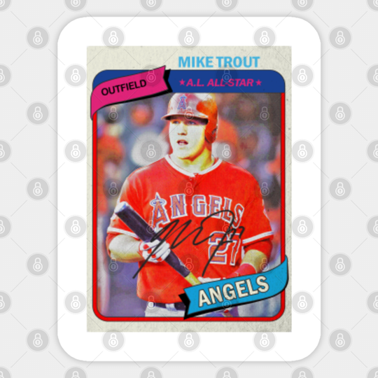 Mike Trout Vintage Card - Mike Trout - Sticker