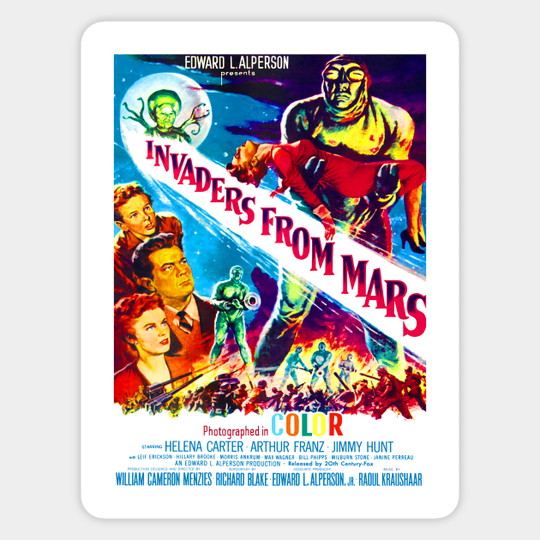 Invaders from Mars - 50s Sci Fi Movies - Sticker
