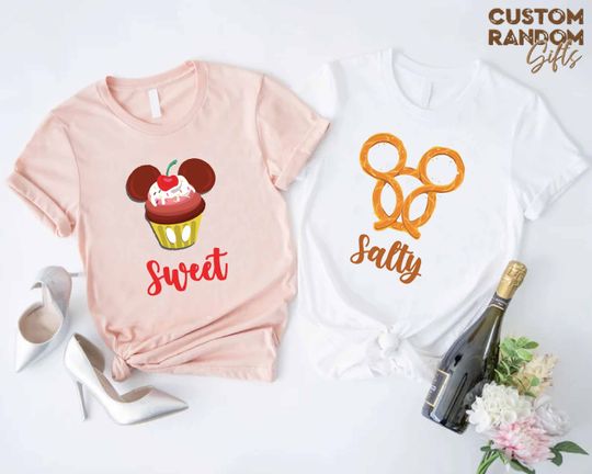 Sweet Salty Shirts, Disney Matching Couple Shirts, Cute Couple Shirt, Engagement Honeymoon Gift