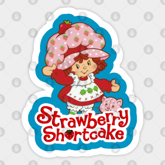 Strawberry Shortcake and Cat - Strawberry Shortcake - Sticker