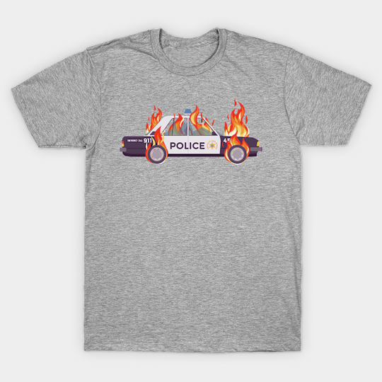 Flaming Cop Car - Acab - T-Shirt