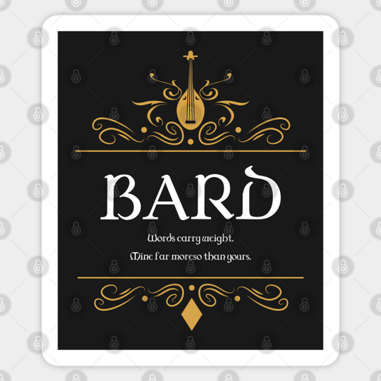 Bard Bards Buff Tabletop RPG Addict - Dungeons And Dragons - Sticker