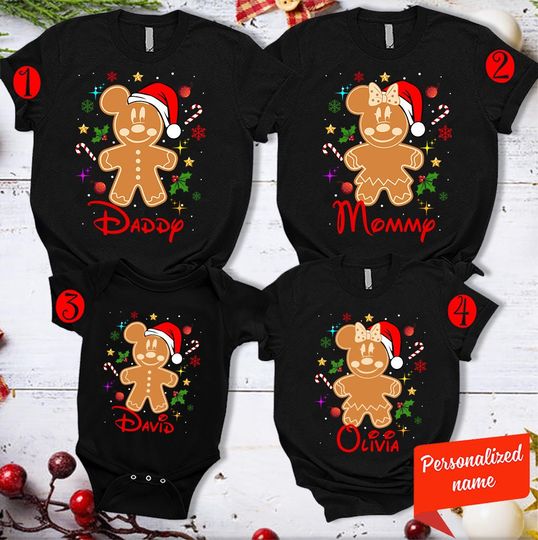 Disney Christmas Matching Shirt, DIsney Gingerbread Christmas Family Shirt