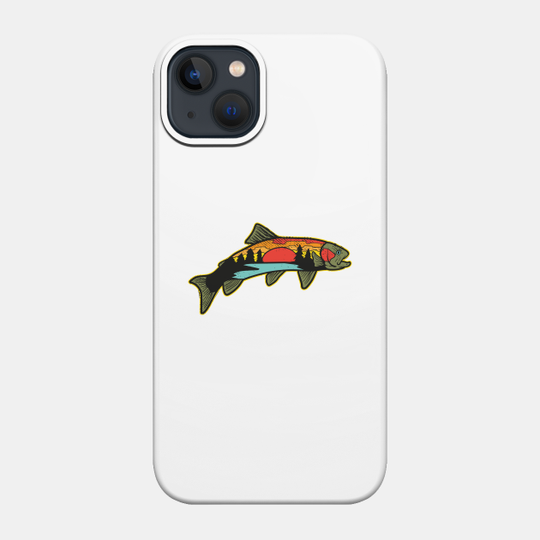 Trout Fishing Angler Nature Trout Illustration Bass - Trout - Phone Case