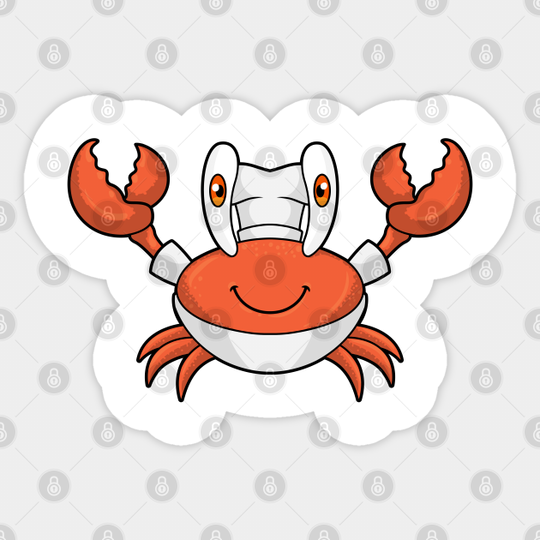 Crab as Cook with Cooking hat - Cook - Sticker