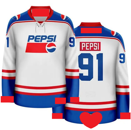 Pepsi 1991 White Throwback Hockey Jersey