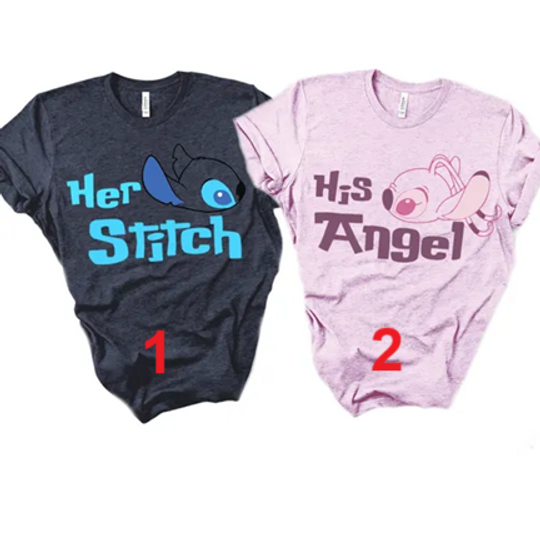 Angel and Stitch Valentines Shirt, Stitch and Angel T-shirt, Disney Couple Valentines Day Shirt, Disney Vacation Tee, Disneyworld Shirt