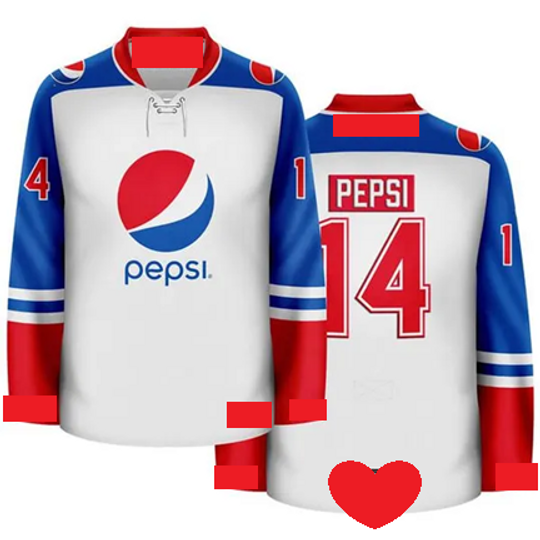 Pepsi Globe White Hockey Jersey