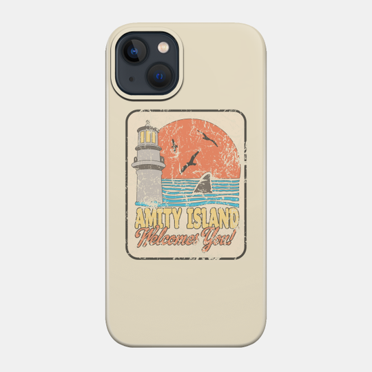 Jaws — Retro Amity Scene (weathered) - Jaws - Phone Case