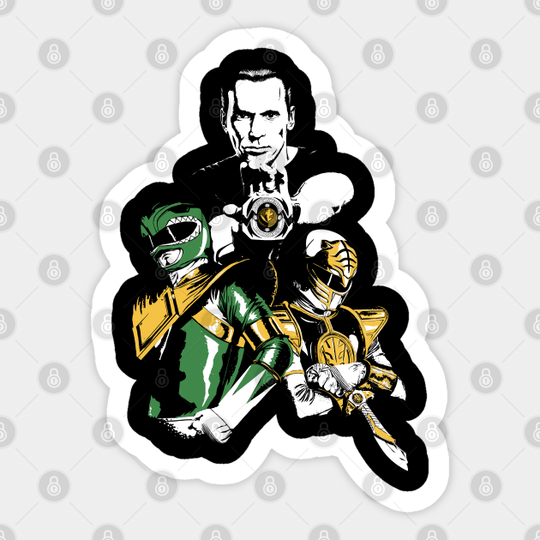 Green With White - Power Rangers - Sticker