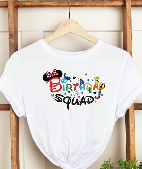 Disney Birthday Squad Shirt, Minnie Mickey Birthday Shirt