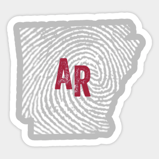 Home State Fingerprint - Arkansas Razorbacks - Arkansas - Sticker