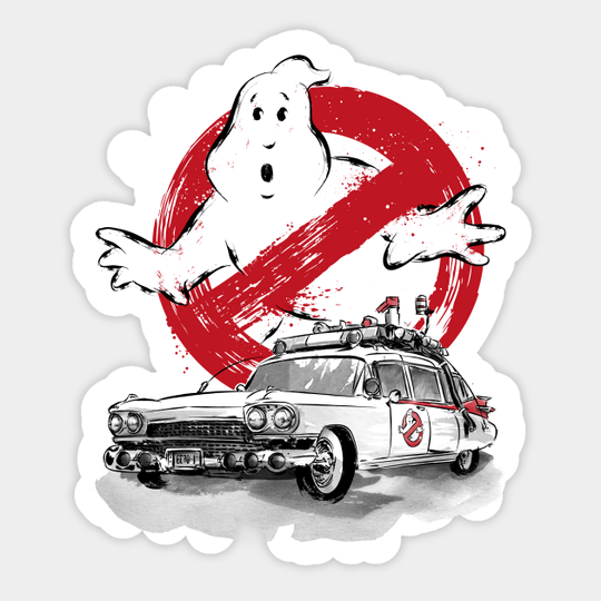 Ecto-1 sumi-e - Ghostbusters - Sticker