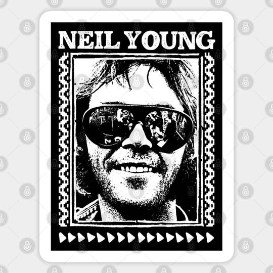 Neil Young /\/\/ Original Vintage Style Retro Fan Art - Neil Young - Sticker