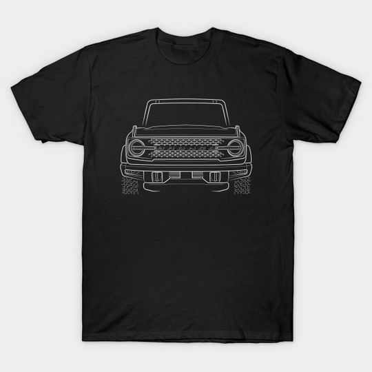 2021 Ford Bronco - front stencil, white - Ford Bronco - T-Shirt
