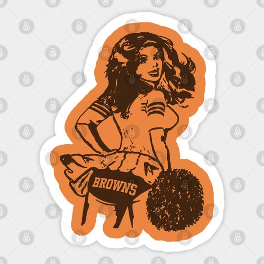 Retro Cleveland Browns Dawg Pound Cheerleader - Cleveland Browns - Sticker