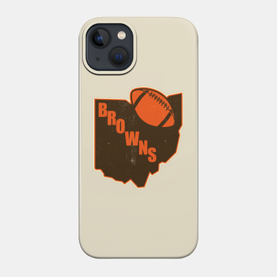 Retro Cleveland Browns State Outline Fan Design - Cleveland Browns - Phone Case