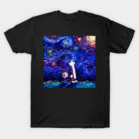 Van Gogh Calvin and Hobbes - Van Gogh - T-Shirt