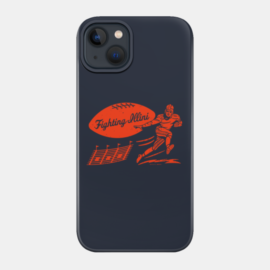 Vintage College Football - Illinois Fighting Illini (Orange Fighting Illini Wordmark) - Illinois - Phone Case