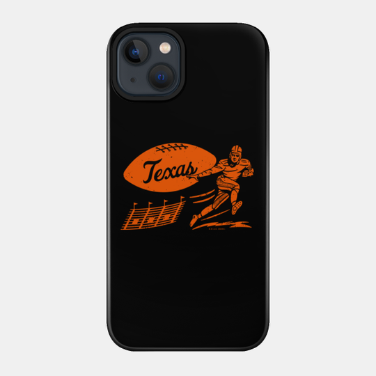 Vintage College Football - Texas Longhorns (Orange Texas Wordmark) - Texas Longhorns - Phone Case