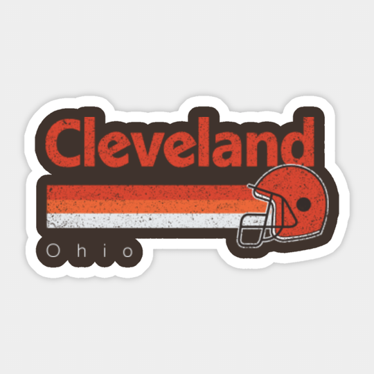 Vintage Cleveland Ohio Sports Football Fans Helmet Game Day - Cleveland Browns - Sticker