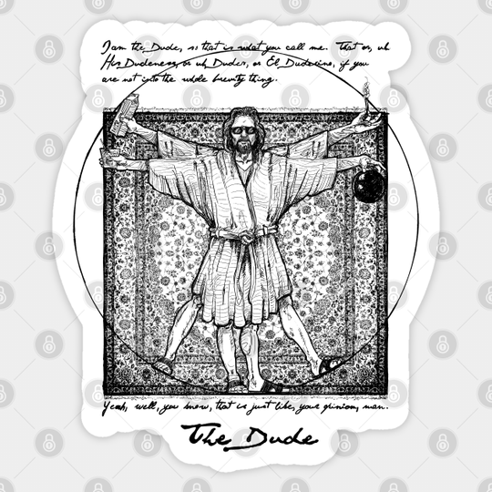 The Vitruvian Dude - Happy Holidays - Sticker