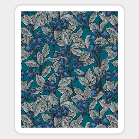 Blueberries - blue and gray - Blueberries - Sticker