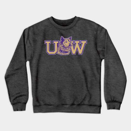 Vintage Looking Washington Huskies Mascot logo - Huskies - Crewneck Sweatshirt