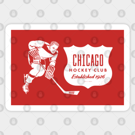 Vintage Hockey - Chicago Blackhawks (White Chicago Wordmark) - Chicago Blackhawks - Sticker