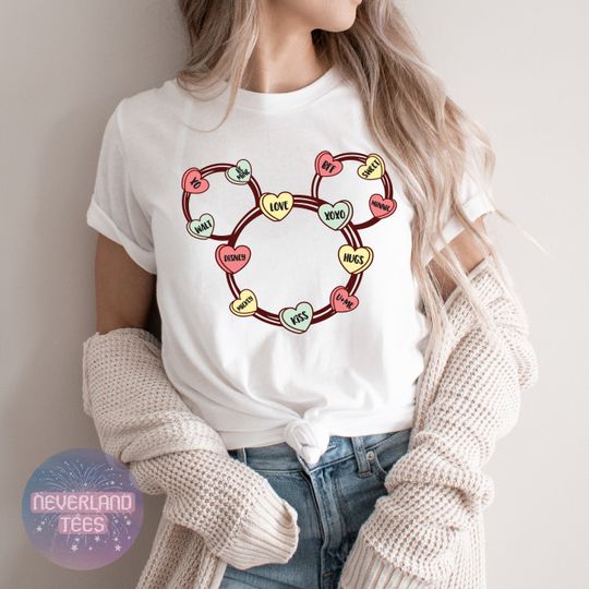 Conversation Heart Happy Valentines Day Disney Shirt, Mickey Valentine Shirt