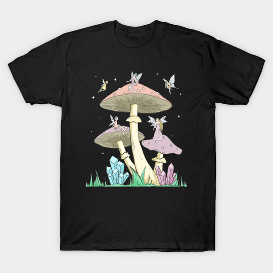 Fairycore Aesthetic Fairy Grunge Mushroom Fairies - Fairycore - T-Shirt